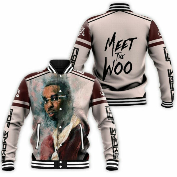 Pop Smoke Oil Paint Rap Hip Hop Baseball Jacket for Men & Women | Music Fan Gift