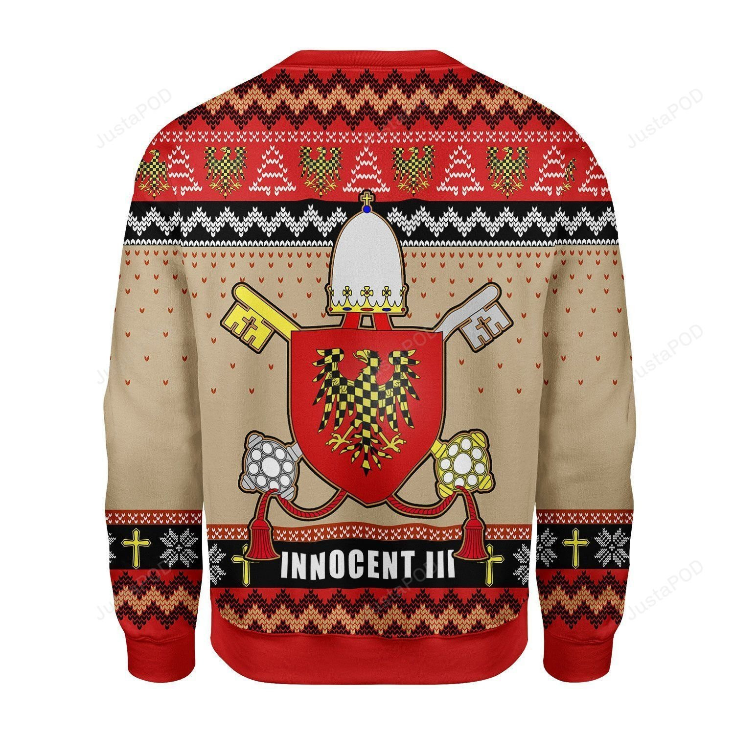 Pope Innocent Iii Coat Of Arms Ugly Christmas Sweater, Perfect Holiday Gift