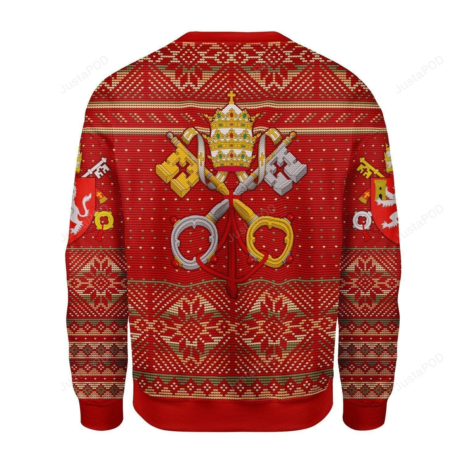 Pope Leo Xii Coat Of Arms Ugly Christmas Sweater, Perfect Holiday Gift