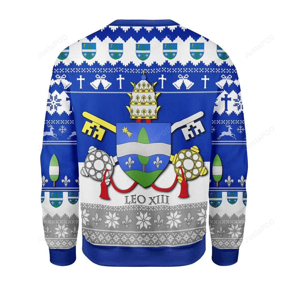 Pope Leo Xiii Coat Of Arms Ugly Christmas Sweater, Perfect Holiday Gift