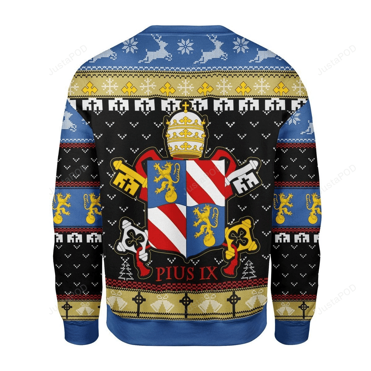 Pope Pius Ix Coat Of Arms Ugly Christmas Sweater, Perfect Holiday Gift