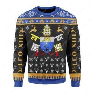 Pope Pius X Coat Of Arms For Christian Ugly Christmas Sweater,