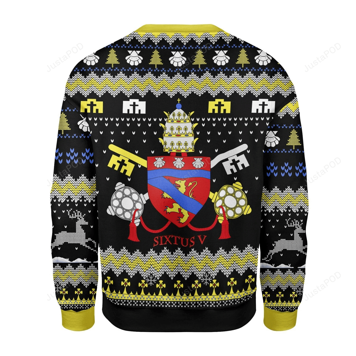 Pope Sixtus V Coat Of Arms Ugly Christmas Sweater, Perfect Holiday Gift