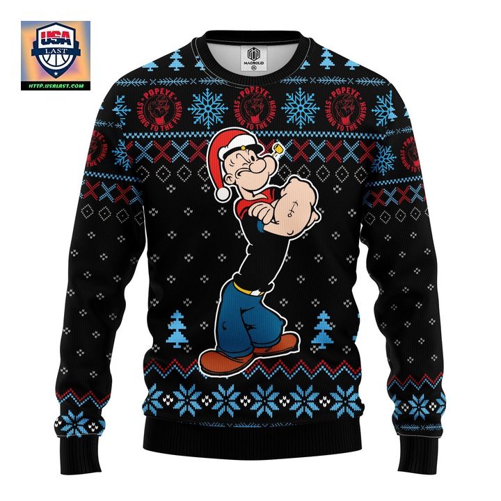 Popeye Strong Ugly Christmas Sweater Amazing Gift Idea Thanksgiving Gift