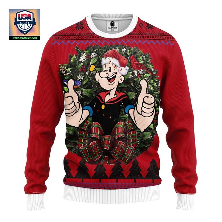 Popeye The Sailor Man Noel Mc Ugly Christmas Sweater Thanksgiving Gift