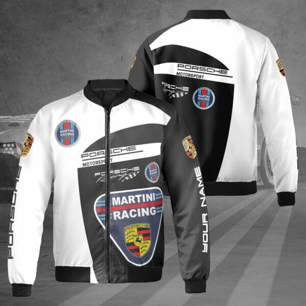 Porsche Martini Racing Team Personalized Bomber Jacket | Automotive Jacket for Men & Women | Car Fan Gift