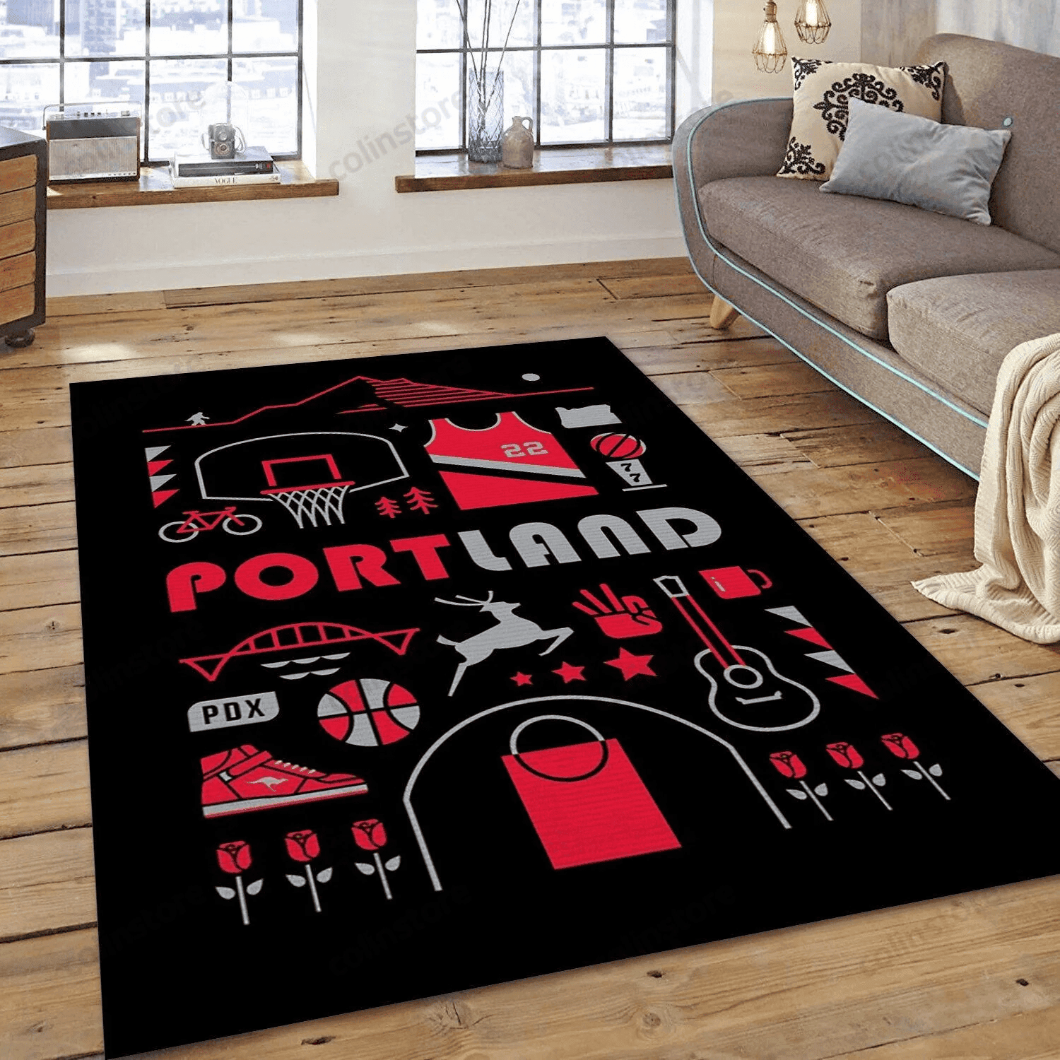 Portland Trail Blazers Gifts 3D Rectangle Area Rug – Full Print Carpet For Living Room & Bedroom Home Decor