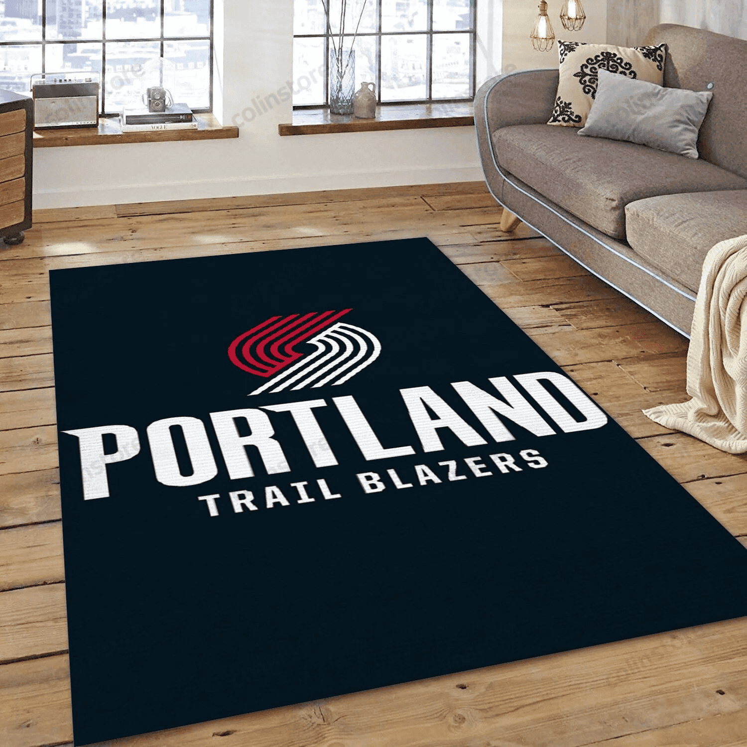 Portland Trail Blazers Logo 3D Rectangle Area Rug – Full Print Carpet For Living Room & Bedroom Home Decor