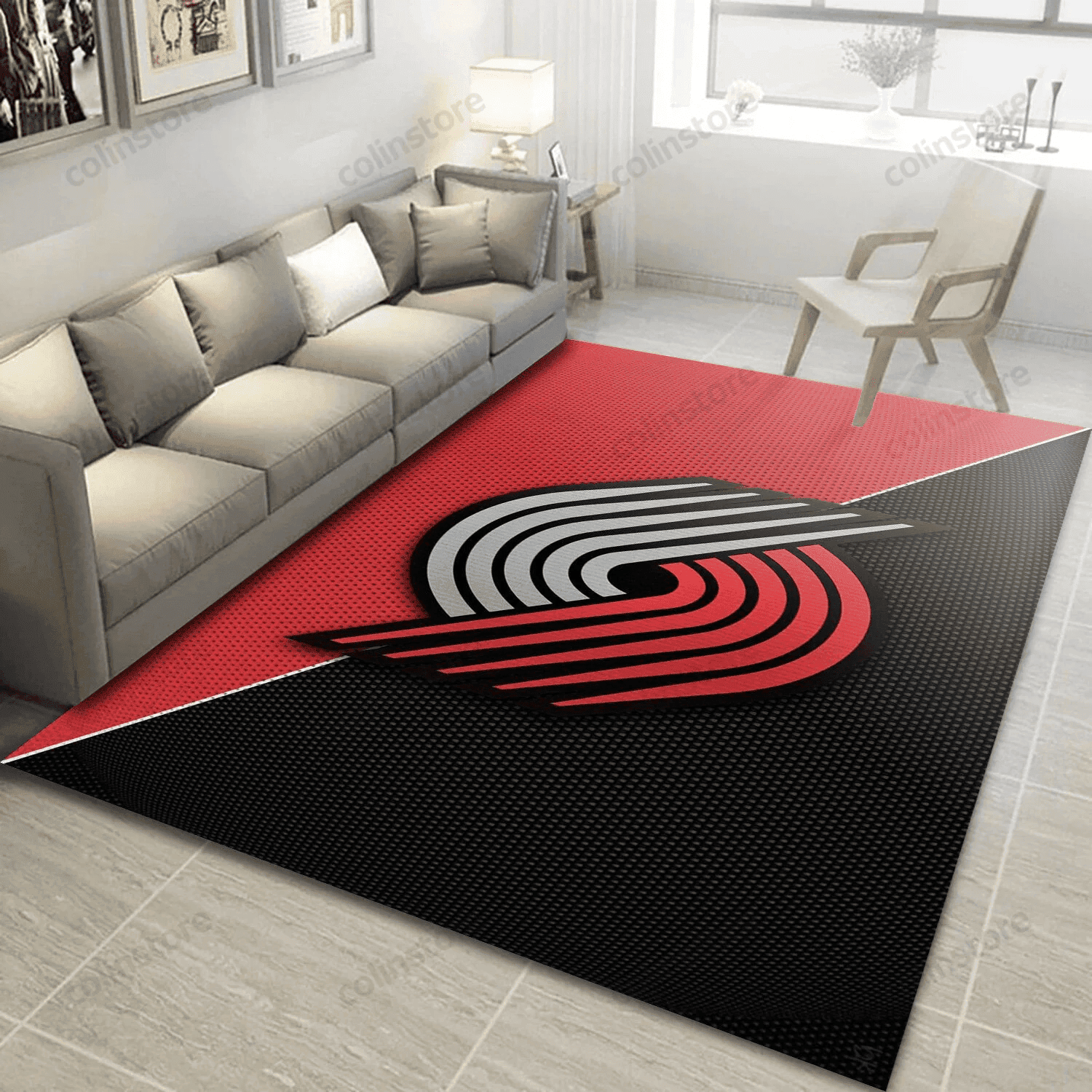 Portland Trail Blazers Logo Area Rectangle Area Rug – Full Print Carpet For Living Room & Bedroom Home Decor