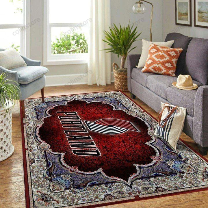 Portland Trail Blazers Rectangle Area Rug – Full Print Carpet For Living Room & Bedroom Home Decor