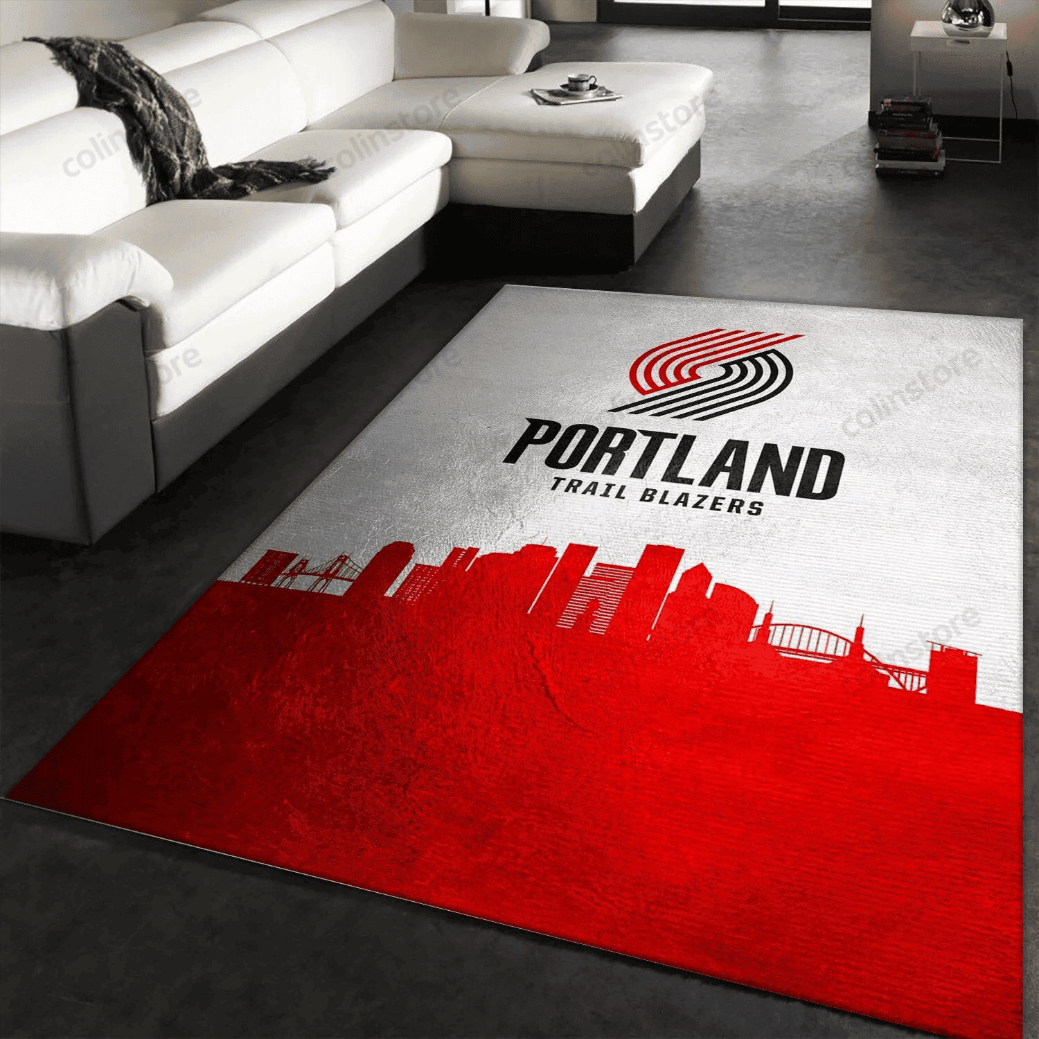 Portland Trail Blazers Skyline 3D Rectangle Area Rug – Full Print Carpet For Living Room & Bedroom Home Decor