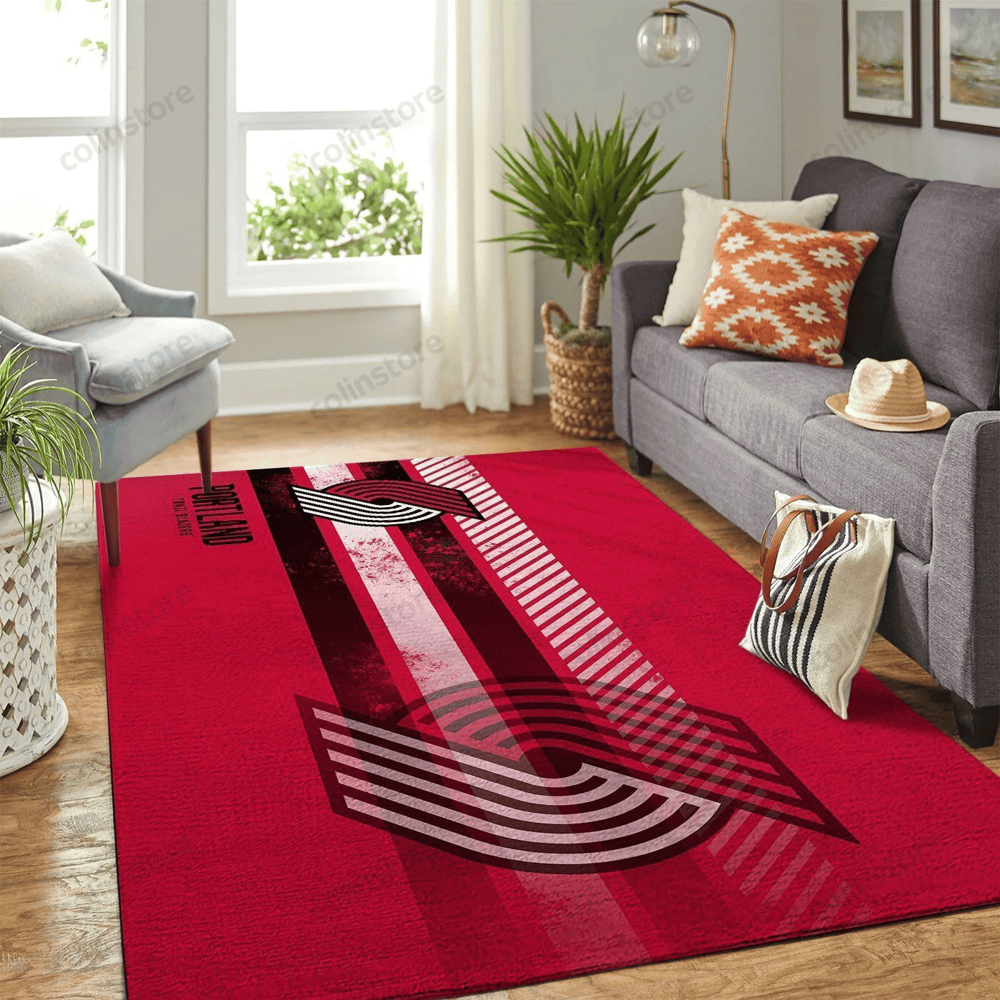 Portland Trailblazers Team Logo Nice Gift 3D Rectangle Area Rug – Full Print Carpet For Living Room & Bedroom Home Decor
