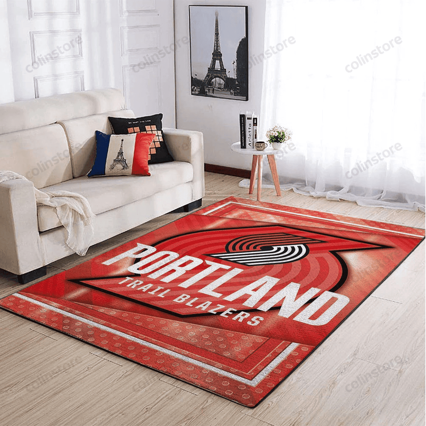 Portland Trailblazers Team Logo Rectangle Area Rug – Full Print Carpet For Living Room & Bedroom Home Decor