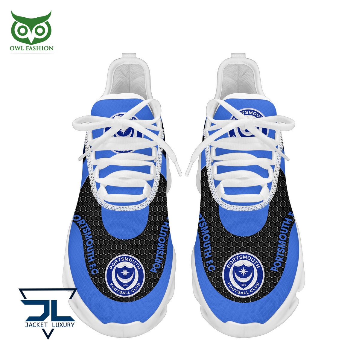 Portsmouth FC Max Soul Shoes Sneakers for Men And Women – Soccer Fan Shoes, Team Sneakers - Image 5