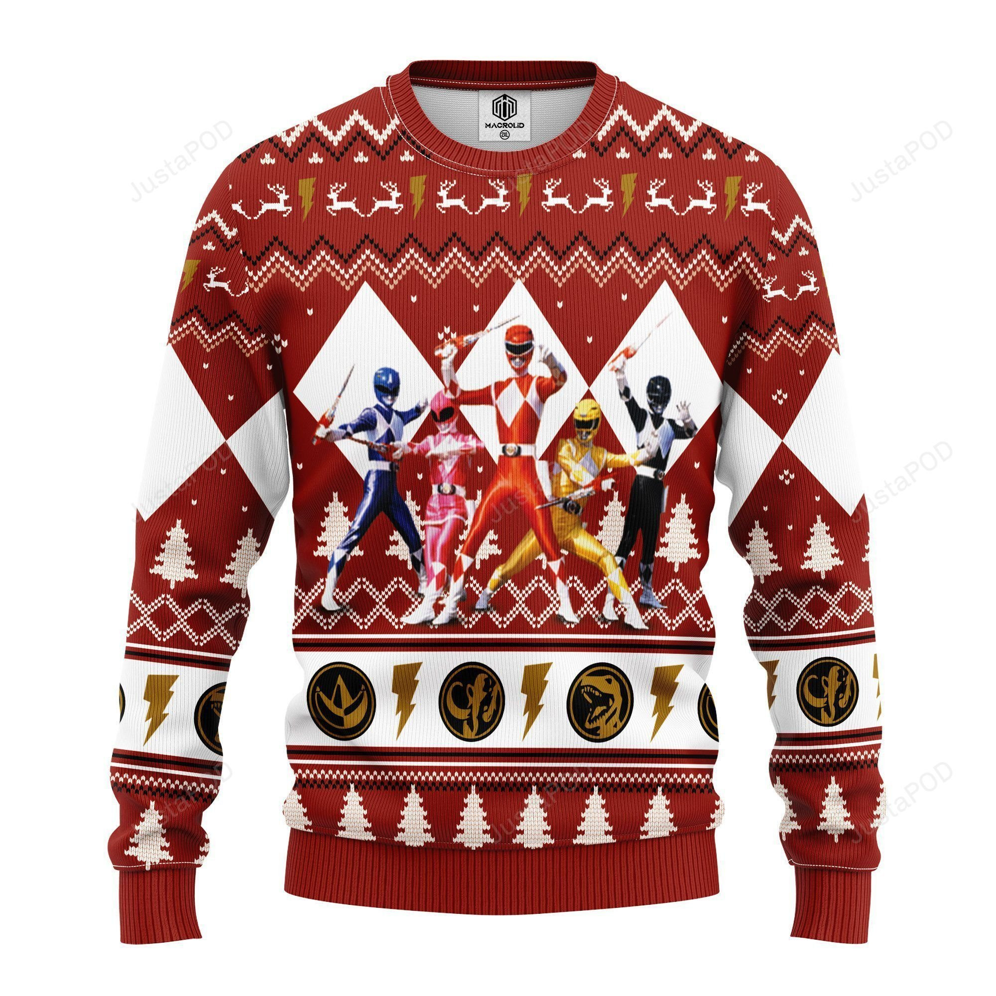 Power Ranger Red Ugly Christmas Sweater,