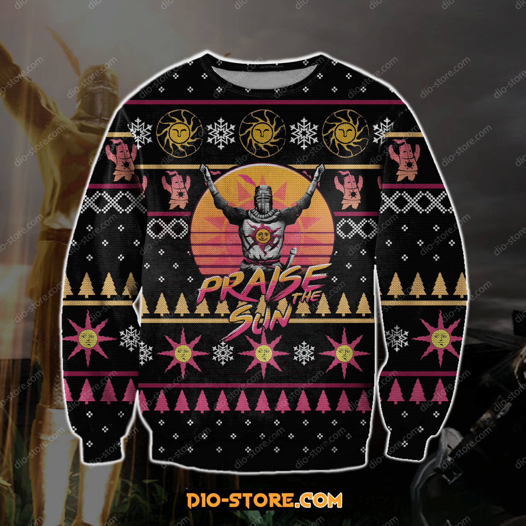 Praise The Sun 3D Print Ugly Christmas Sweater