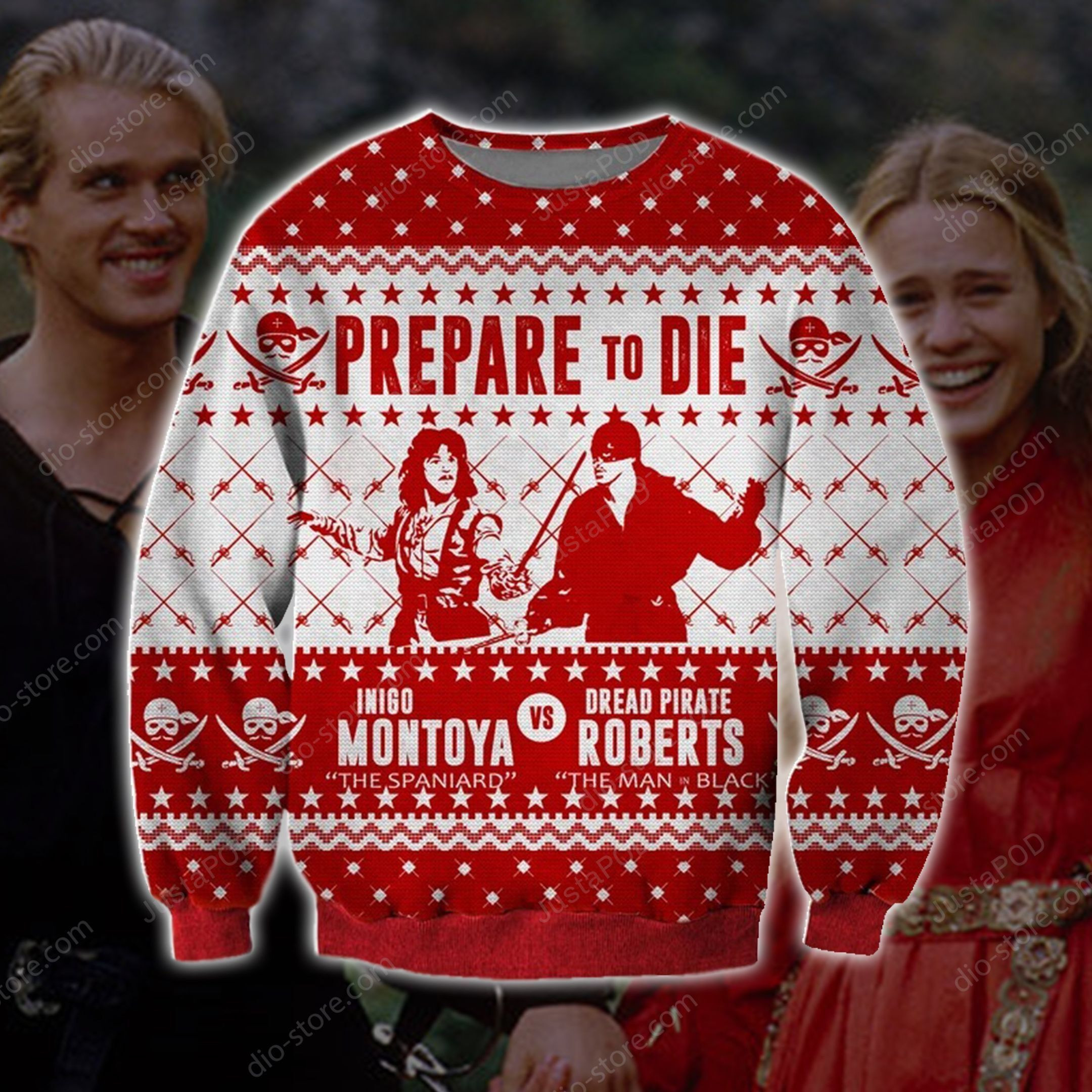 Princess Bride Funny Knitting Pattern 3D Print Ugly Christmas Sweater, Perfect Holiday Gift