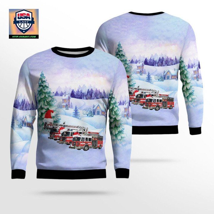 Princeton Junction New Jersey Princeton Junction Fire Company- West Windsor Christmas Sweater 3D