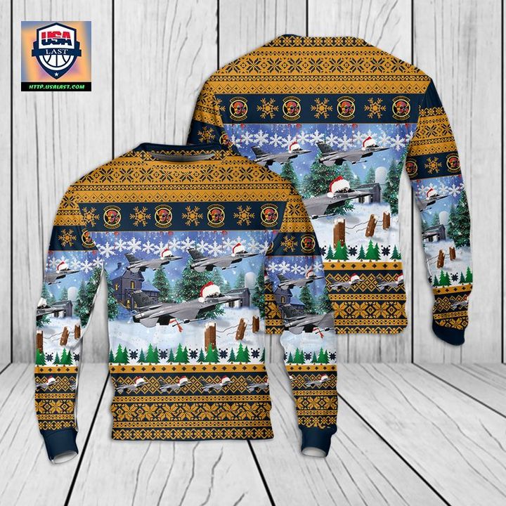Puerto Rico Air National Guard 198th Fighter Squadron Block 15 F-16A ADF Fighting Falcon 82-0995 Christmas Sweater