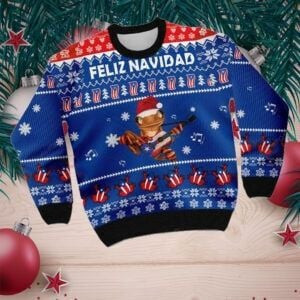 Puerto Rico Coqui Feliz Navidad Ugly Christmas Sweater, Perfect Holiday Gift