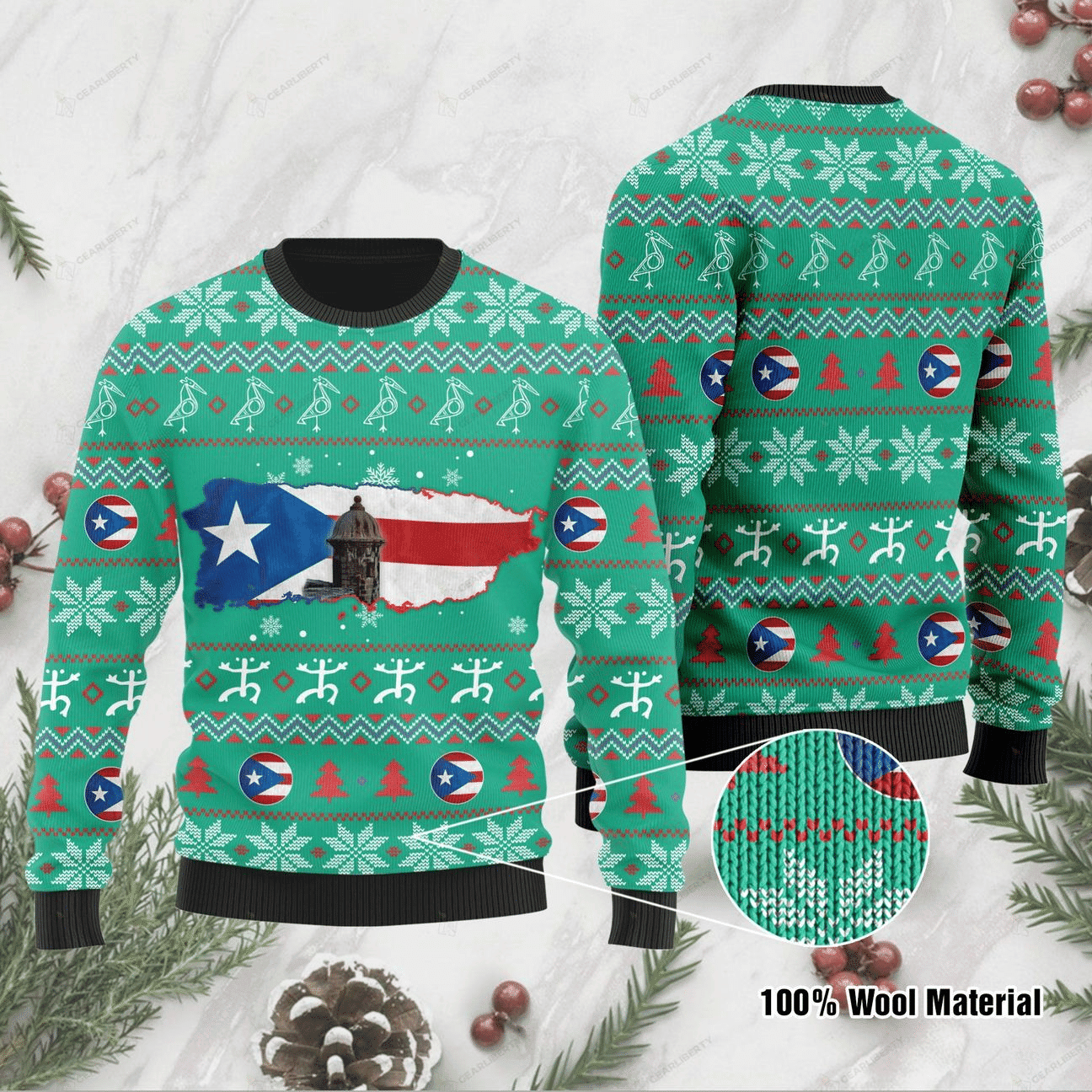 Puerto Rico Ugly Christmas Sweater, Perfect Holiday Gift