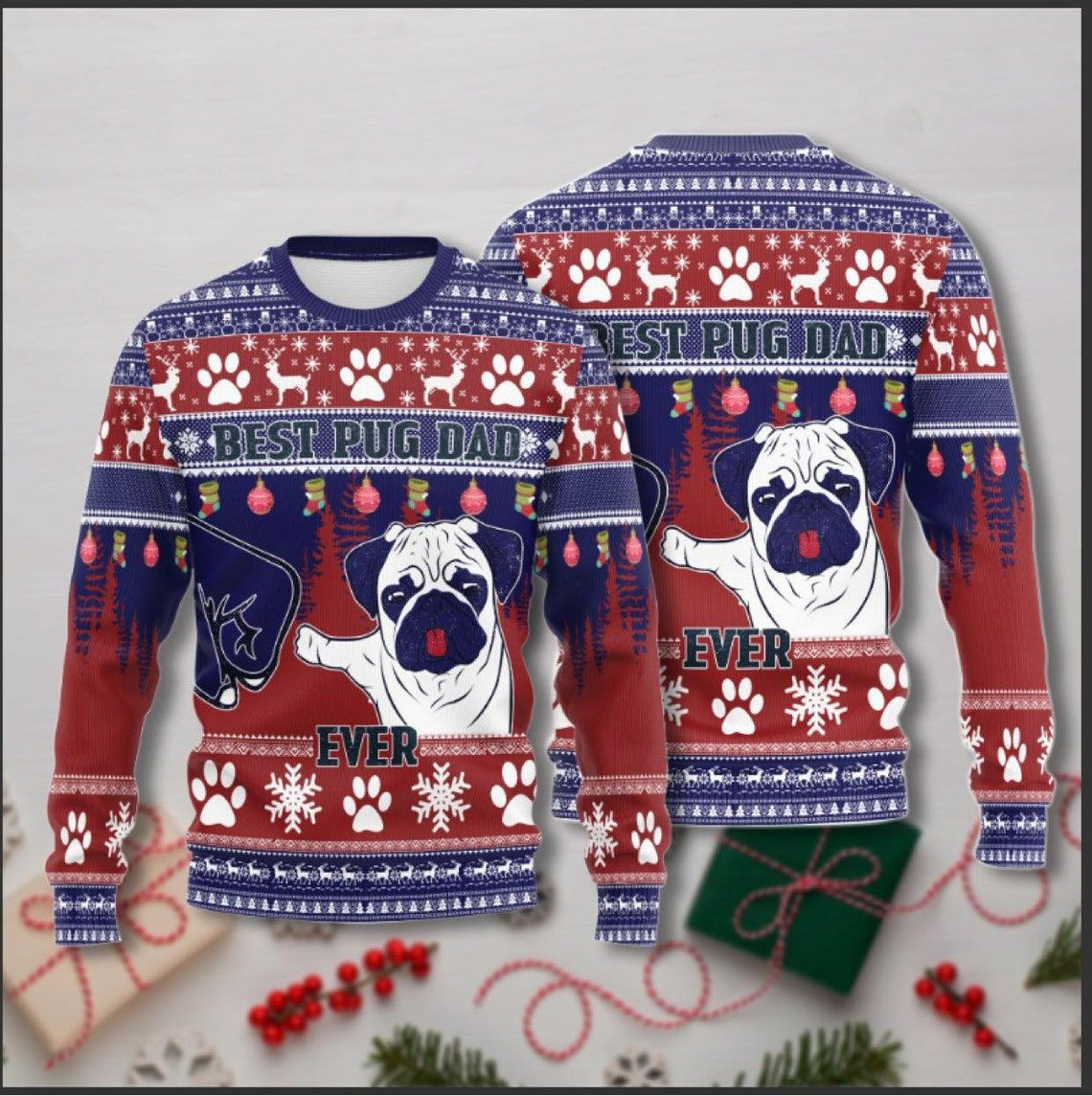 Pug Dog Ugly Christmas Sweater,