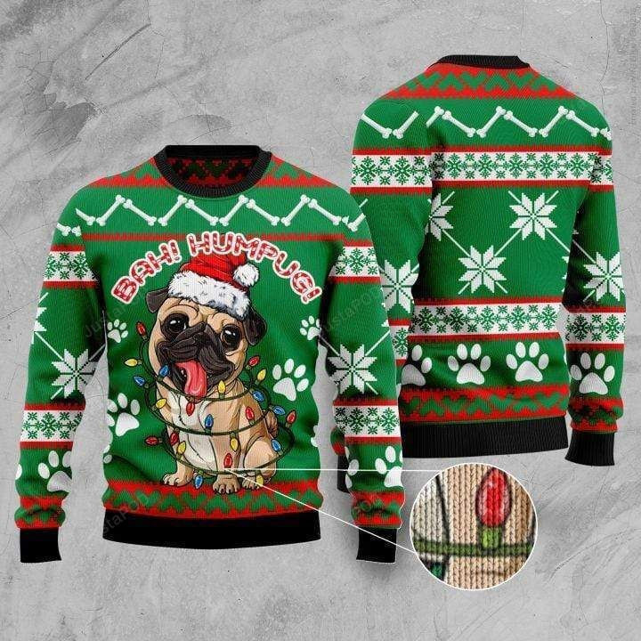 Pug Merry Christmas Ugly Christmas Sweater, Perfect Holiday Gift