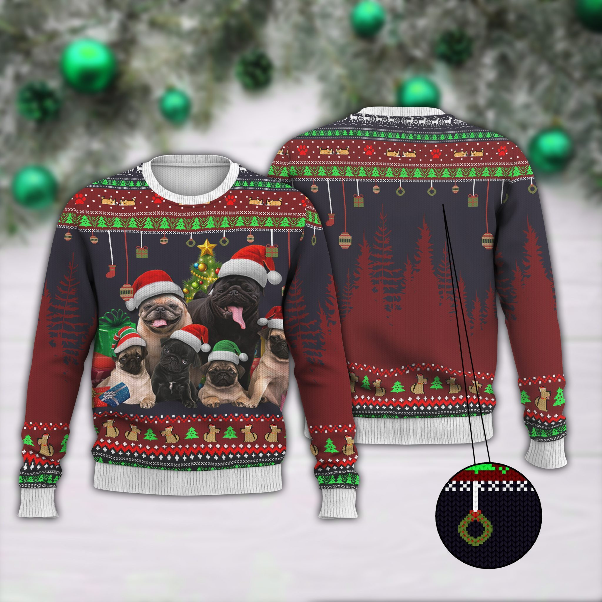Pugs Ugly Christmas Sweater, Perfect Holiday Gift