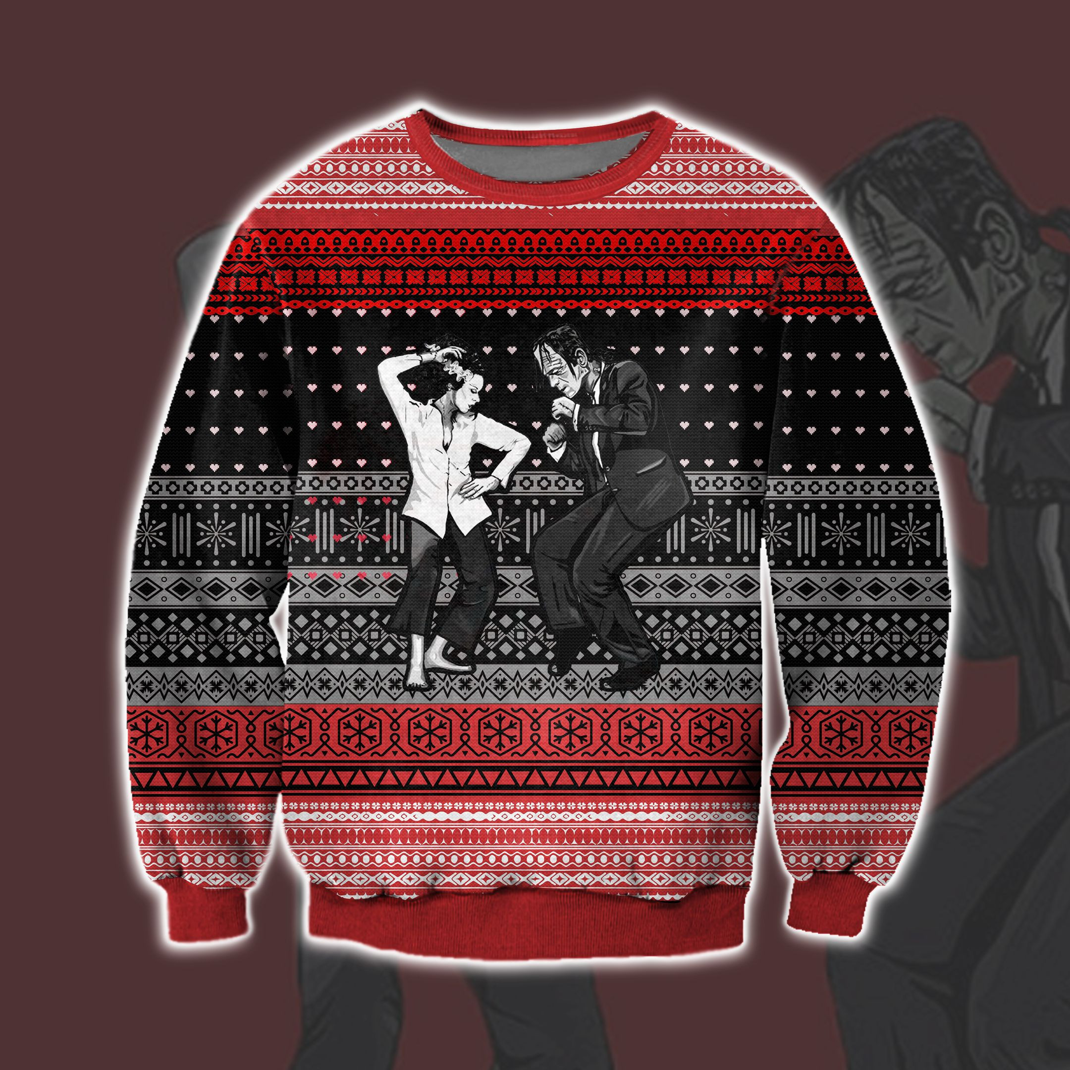 Pulp Frankenstein 3D Print Ugly Christmas Sweater