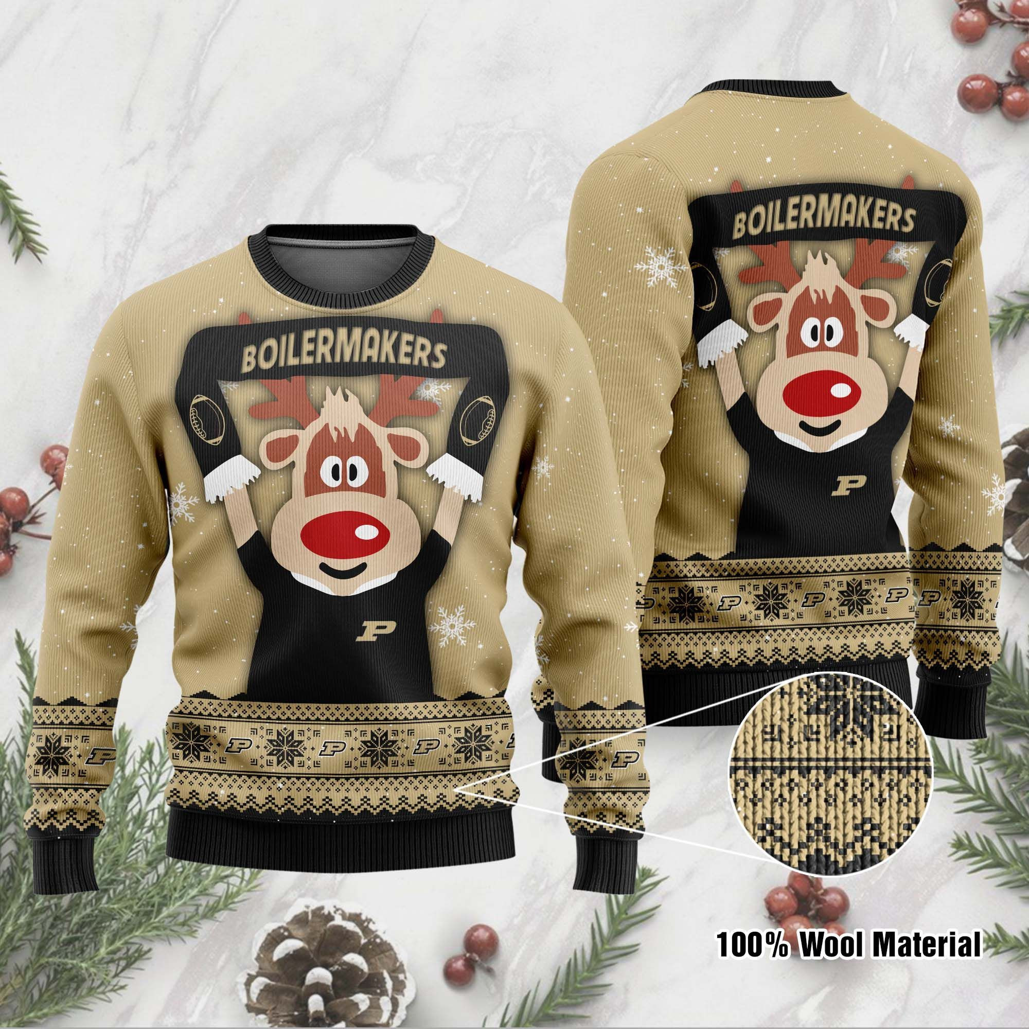 Purdue Boilermakers Funny Ugly Christmas Sweater Perfect Holiday Gift