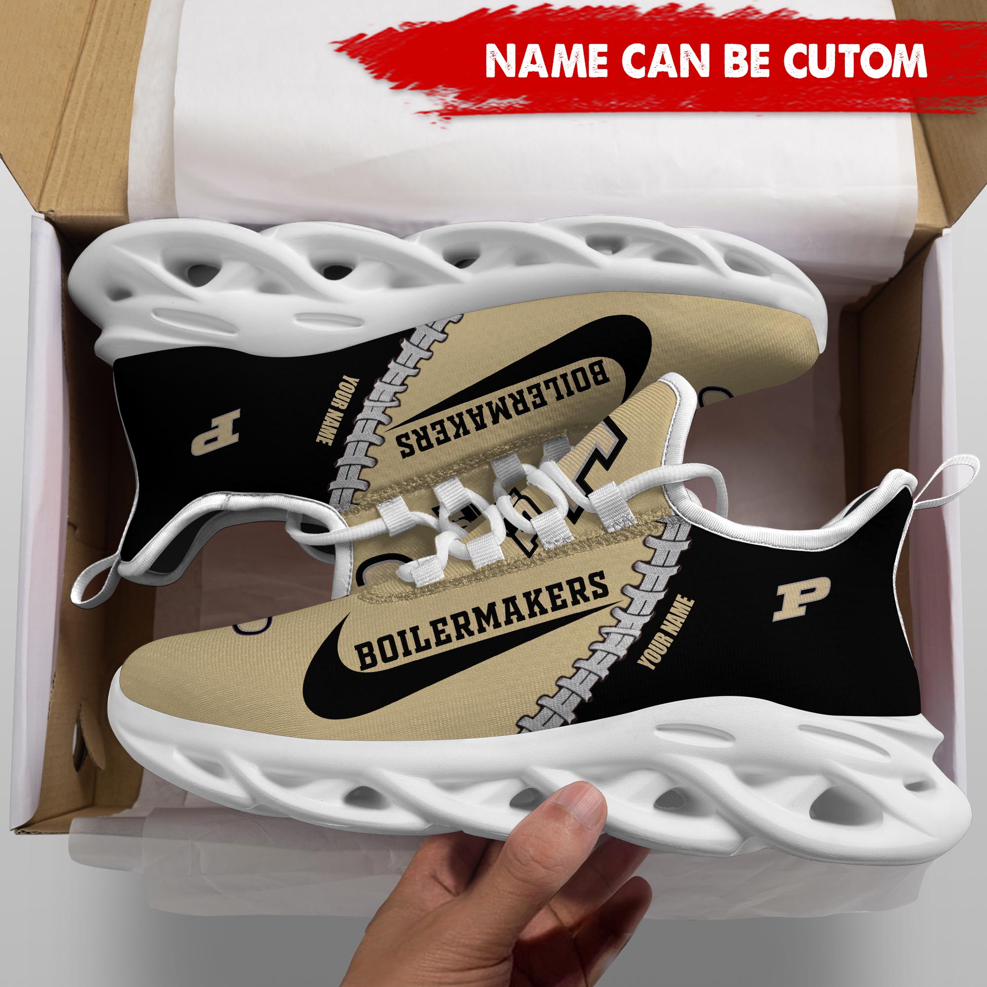 Purdue Boilermakers Max Soul Shoes Sneakers for Men And Women – Casual Shoes, Streetwear Shoes - Image 5