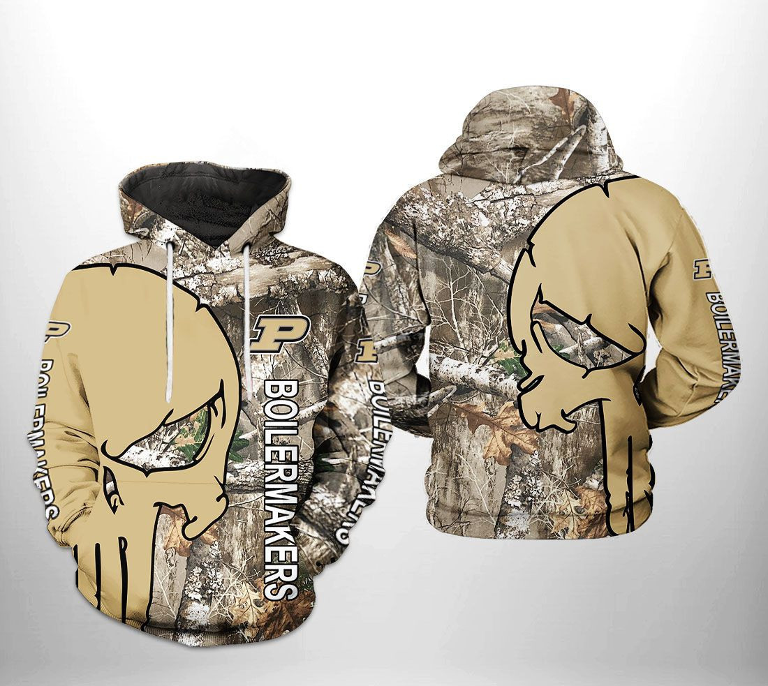 Purdue Boilermakers NCAA Camo Veteran Hunting 3D All Over Print Hoodie & Zip Hoodie