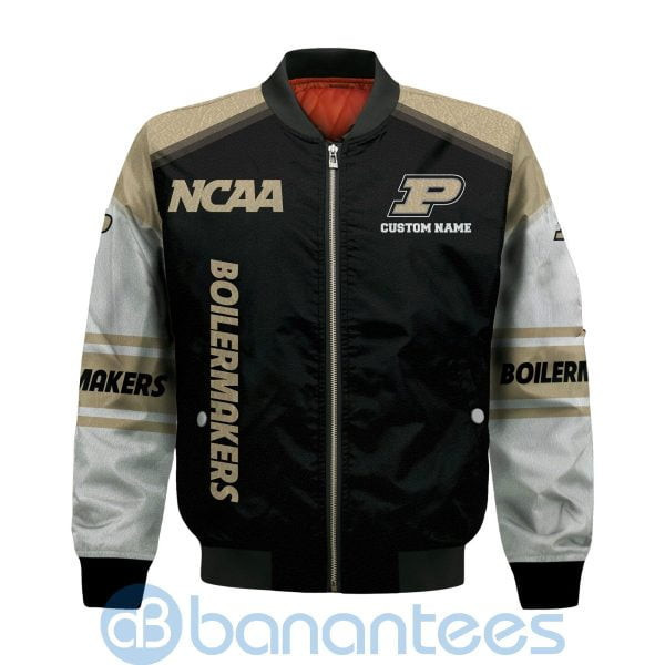 Purdue Boilermakers Personalized Black Gold Bomber Jacket | NCAA College Team Jacket for Men & Women | Sports Fan Gift