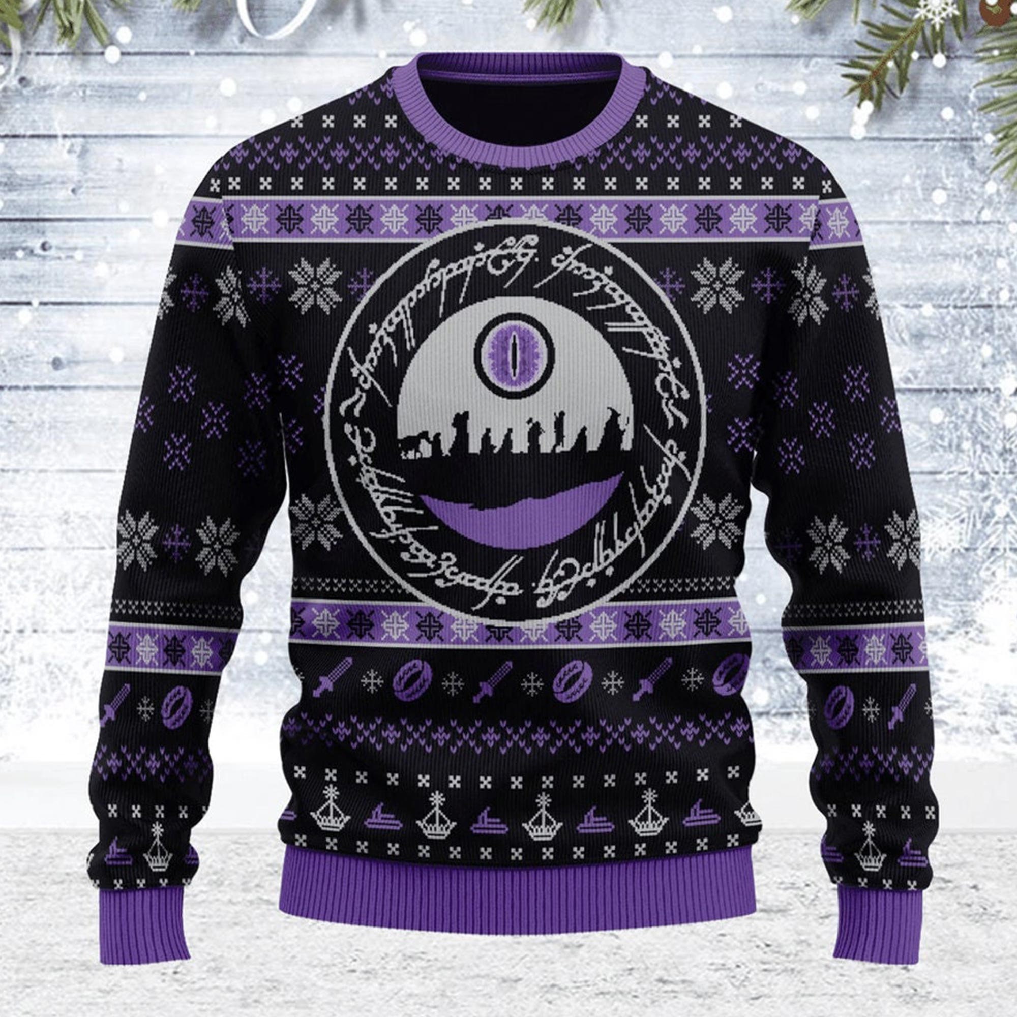 Purple Lord Of The Ring Ugly Christmas Sweater