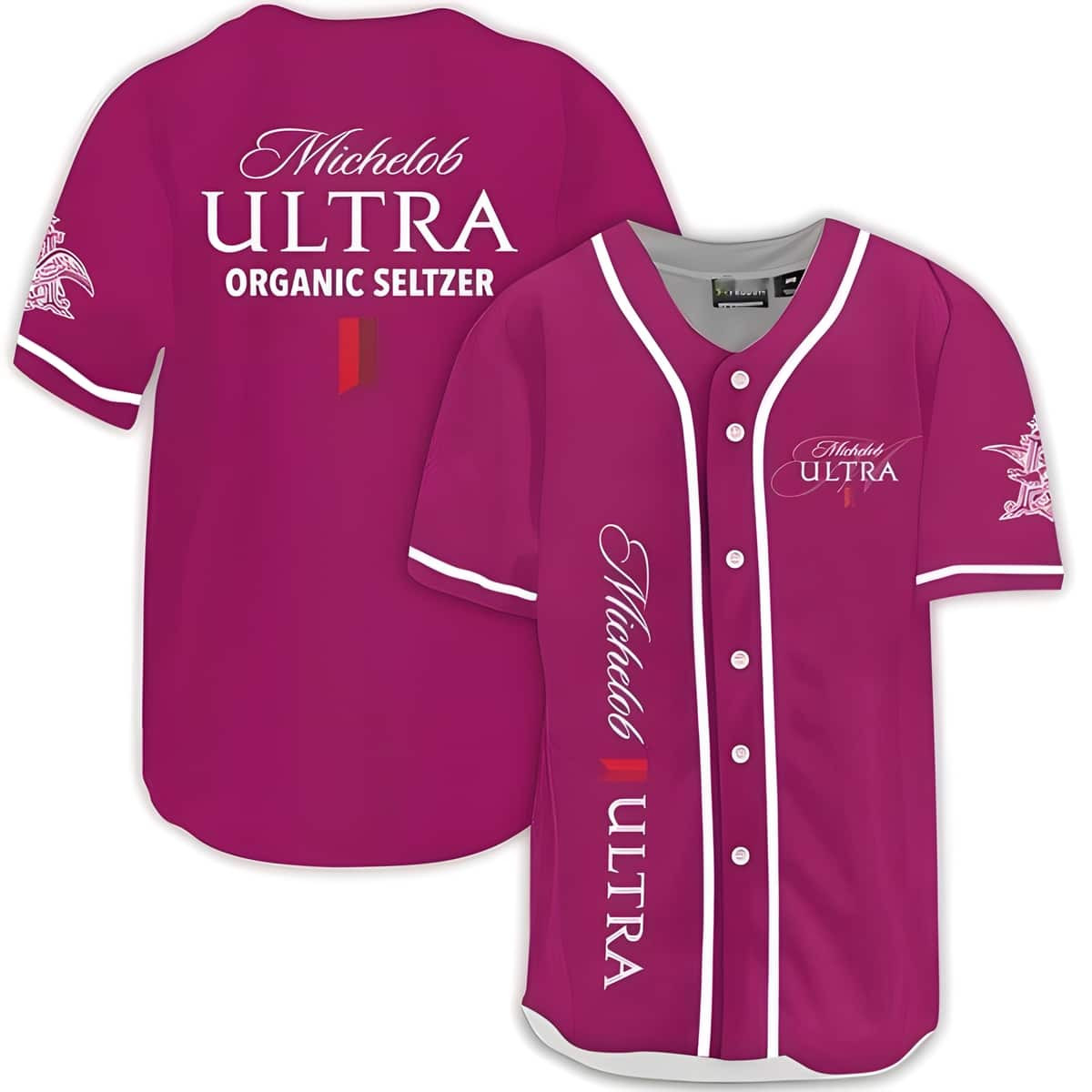 Purple Michelob ULTRA Organic Seltzer Baseball Jersey, Michelob ULTRA Beer Fan Gift Idea, Beer Baseball Jersey For Men Women