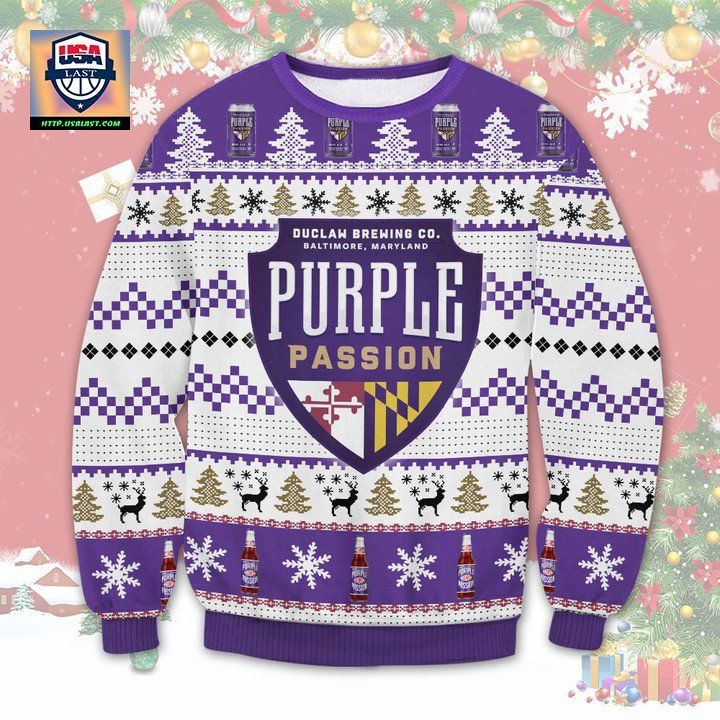 Purple Passion Beer Ugly Christmas Sweater