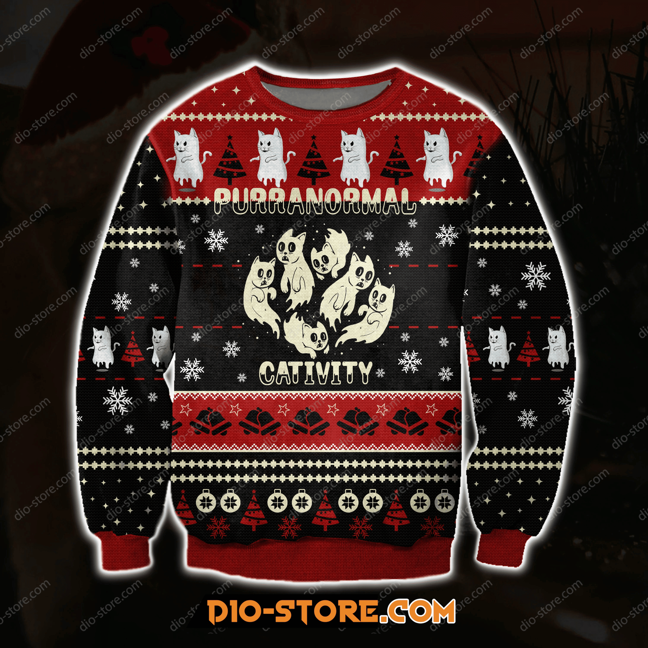 Purranormal Cativity 3D Ugly Christmas Sweater, Perfect Holiday Gift