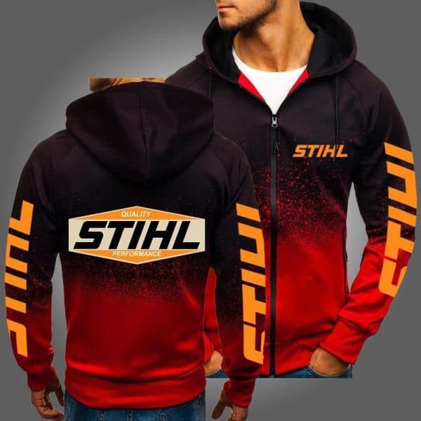 Quality Stihl Performance Zip Up Red 3D All Over Print Hoodie & Zip Hoodie