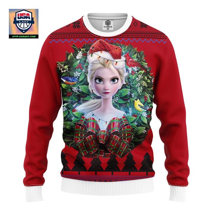 Queen Elsa Frozen 2 Noel Mc Ugly Christmas Sweater Thanksgiving Gift