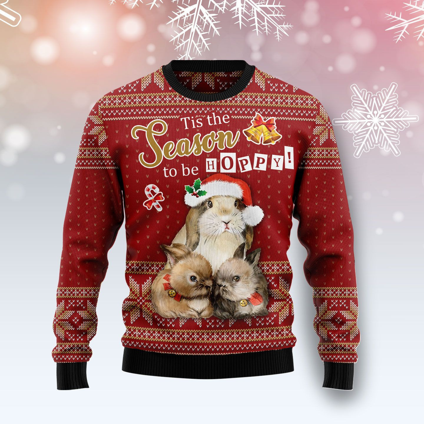 Rabbit Hoppy Ugly Christmas Sweater Perfect Holiday Gift