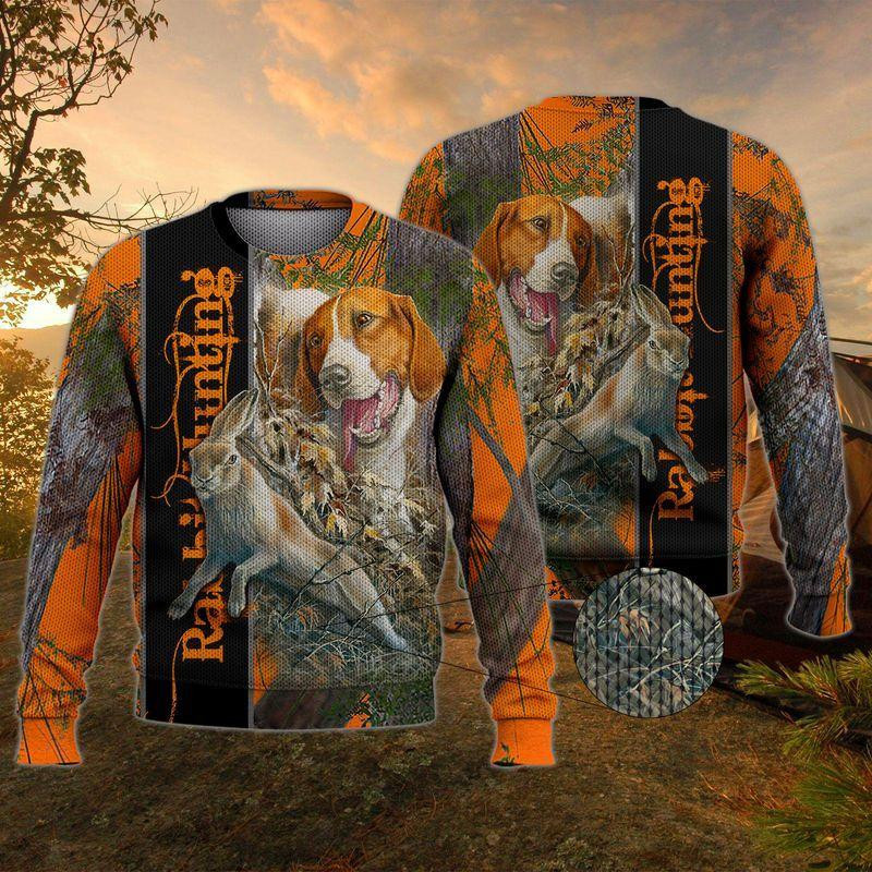 Rabit Hunting Ugly Christmas Sweater, Perfect Holiday Gift