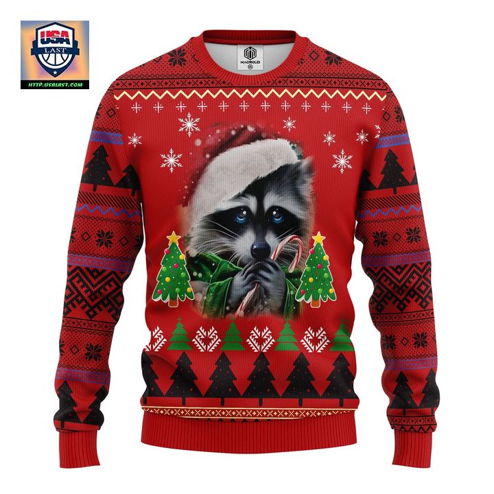 Raccoon Candy Ugly Christmas Sweater Amazing Gift Idea Thanksgiving Gift