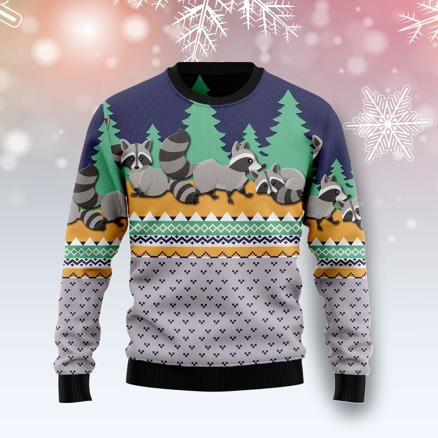 Raccoon Christmas Ugly Christmas Sweater, Perfect Holiday Gift