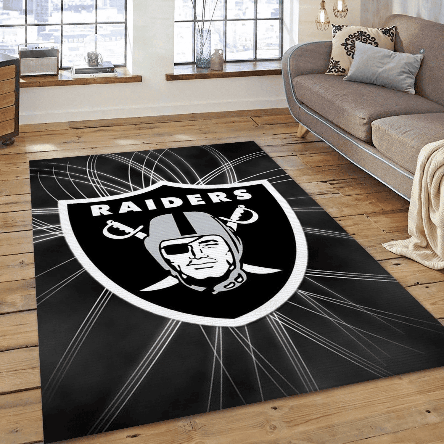 Raiders 3D Rectangle Area Rug – Full Print Carpet For Living Room & Bedroom Home Decor