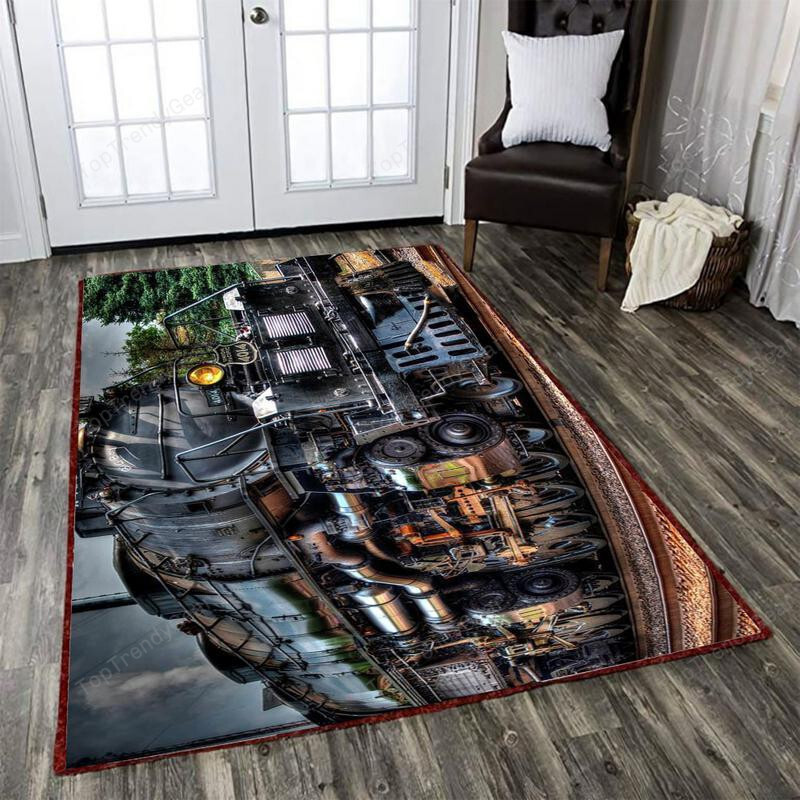 Railway Rectangle Area Rug – Full Print Carpet For Living Room & Bedroom Home Decor