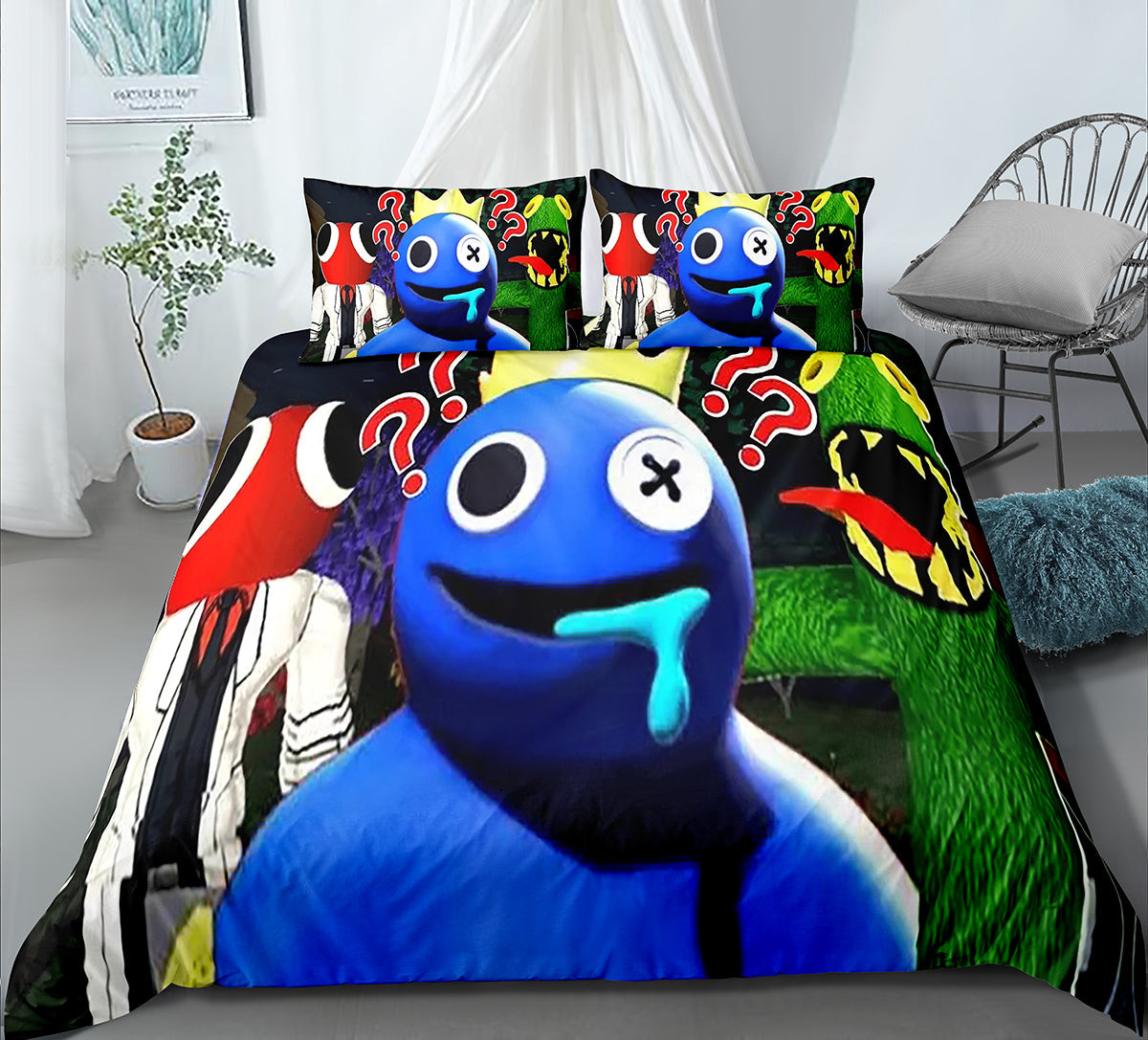 Rainbow Friends Duvet Cover Quilt Cover Pillowcase Bedding Set Bed Linen Home Bedroom Decor