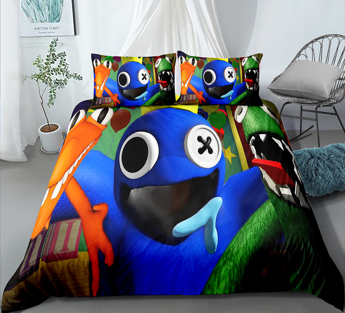 Rainbow Friends Duvet Cover Quilt Cover Pillowcase Bedding Set Bed Linen Home Bedroom Decor