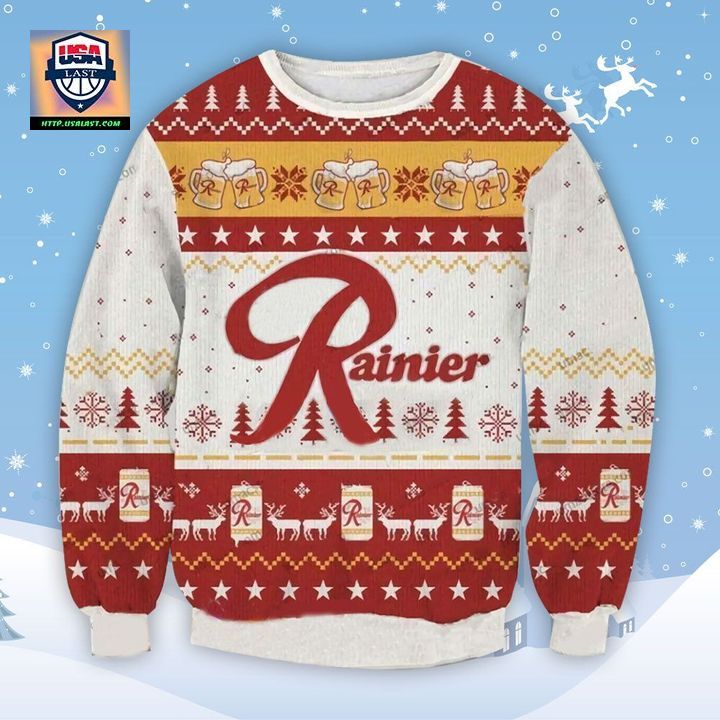 Rainier American Lager Ugly Christmas Sweater