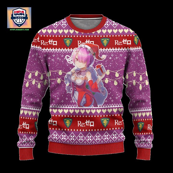 Ram Anime Ugly Christmas Sweater Custom Re Zero Xmas Gift