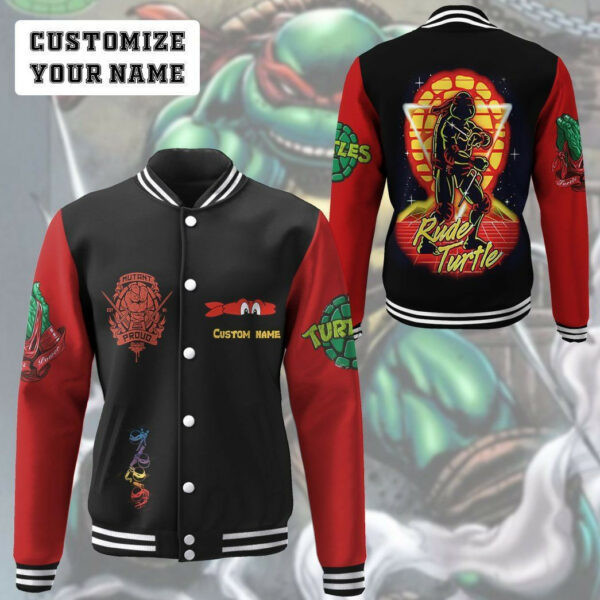 Raphael TMNT Personalized Name Baseball Jacket for Men & Women | Cartoon Fan Gift